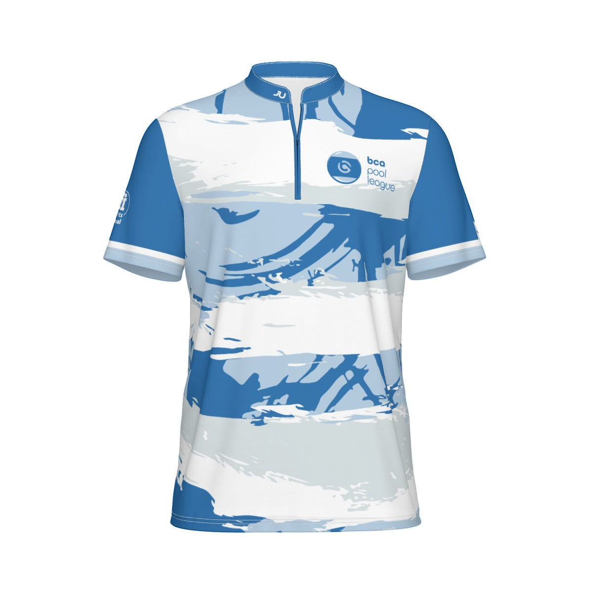 All-Over Print Men's Sports Collar Jersey With Black Zipper